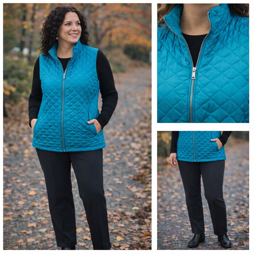 NorthStyle Teal Quilted Vest – Size 2X